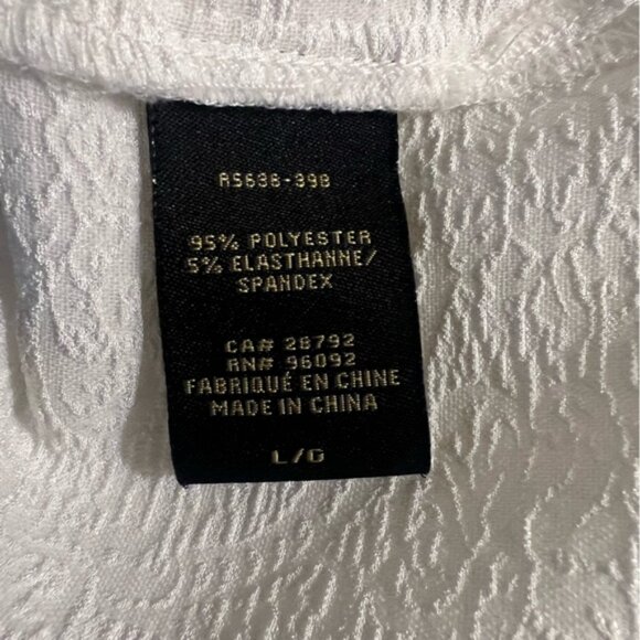 Renuar Textured White Dressy Tank Top - Size Large - Picture 6 of 7